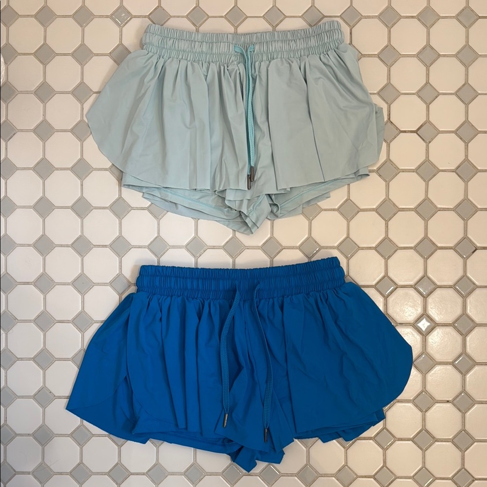 Amazon Blue Athletic Shorts with Elastic Waistband